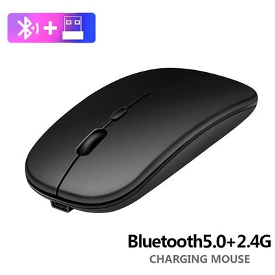 Nauja Bluetooth belaidė pelė USB optinė įkraunama pelė kompiuteriui nešiojamam kompiuteriui Macbook žaidimų pelė Gamer 2.4GHz 1600DPI