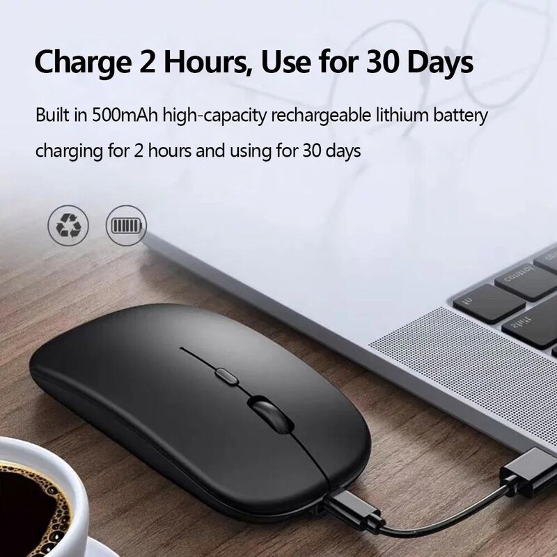 Novi Bluetooth bežični miš USB optički punjivi miš za računalo Laptop PC Macbook Gaming Mouse Gamer 2.4GHz 1600DPI