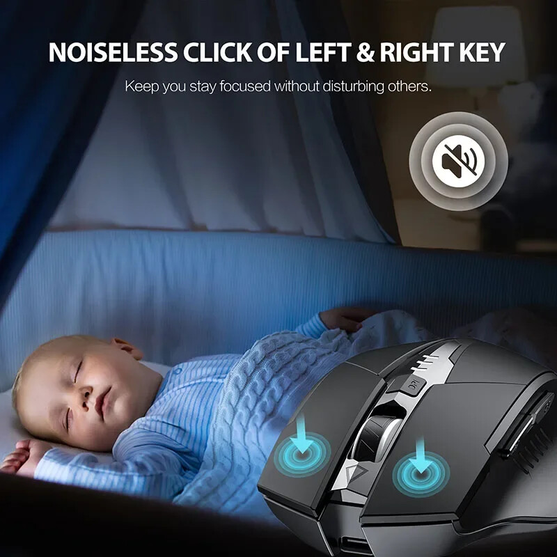 INPHIC F1 2.4G Безжична мишка 500mAh Ергономичен акумулаторен захранващ дисплей Офис Домашен безшумен лаптоп Настолен компютър Универсален