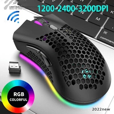 BM600 įkraunama žaidimų pelė USB 2.4G belaidė RGB šviesa korinė žaidimų pelė Staliniai kompiuteriai kompiuteriai Nešiojamieji kompiuteriai Nešiojamieji kompiuteriai Pelės