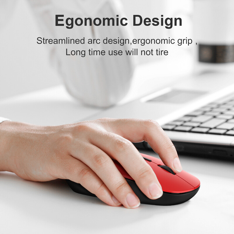 Juhtmeta 2,4G optiline hiir USB-vastuvõtjaga vaikne ergonoomiline LED-disain, akuga töötav arvuti sülearvuti lauaarvuti MacBook Windows jaoks