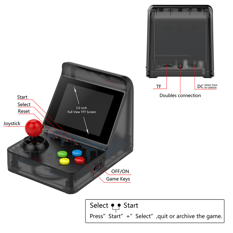 ARCADE MINI 32 de biți Mini Arcade Retro Consolă Handheld Portable Classic Player 500 Jocuri Cadouri pentru copii