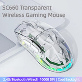 Mouse fără fir AULA SC660 Mouse pentru jocuri Bluetooth 10000 DPI Senzor optic Macro Mouse ergonomic programabil pentru laptop PC Gamer
