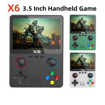 X6 Κονσόλες βιντεοπαιχνιδιών 3,5 ιντσών IPS Screen Handheld Game Player Dual Joystick 11Simulators GBA Video Game Console for Kids Gi