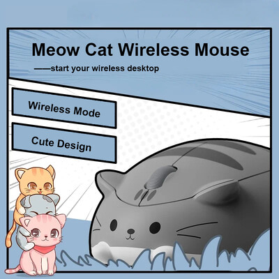 CHYI 2.4G bežični slatki miš mačka mjau kreativna ružičasta crtana mačka ergonomski mini 3D optički miš za prijenosno računalo dječji poklon djevojci