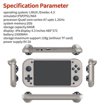 BOYHOM M17 Retro Handheld Video Game Console Open Source Σύστημα Linux 4,3 ιντσών IPS Φορητή συσκευή αναπαραγωγής βίντεο τσέπης για PSP