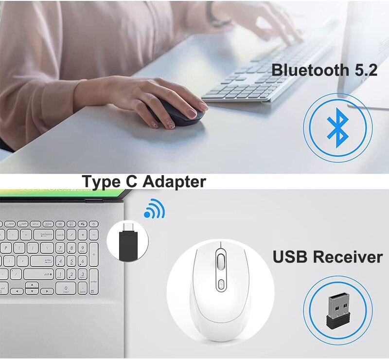 Juhtmeta hiir 2.4G Bluetooth ergonoomiline optiline arvuti sülearvuti juhtmeta hiired Windowsi arvutikontori jaoks
