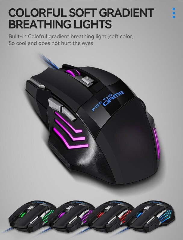 1 PC ITLY Nou Hyperspeed USB Gaming Mouse RGB Backlit Mouse ergonomic pentru jocuri 7D Esports Mouse cu fir pentru laptop PC Gamer