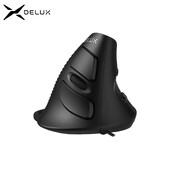 Delux M618BU Ergonomiška biuro vertikali pelė, 6 mygtukai 600/1000/1600 DPI dešinės rankos pelės su riešo kilimėliu, skirta asmeniniam nešiojamam kompiuteriui