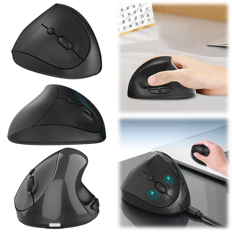 Mouse vertical 2.4G cu receptor USB Mouse optic ergonomic vertical fără fir Laptop Computer PC Mouse pentru PC Laptop Mac Windows