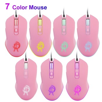 CHYI Pink Computer Mouse Πολύχρωμα ποντίκια gaming με οπίσθιο φωτισμό Optical Wired Fashion Sailor Moon Mouse Girl Mause 3200DPI για φορητό υπολογιστή