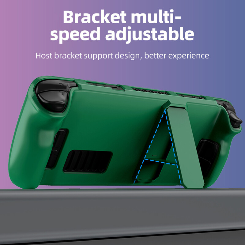 „Steam Deck“ žaidimų konsolės apsauginis dangtelis su stovu Minkštas žaidimų grotuvo apvalkalas su laikikliu, atsparus smūgiams, neslidžia rėmo apsauga