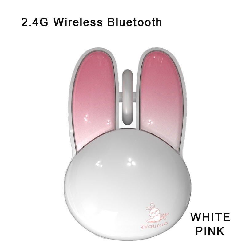 Cute Little Rabbit Bluetooth 2.4G juhtmeta hiir vaikne ergonoomiline DPI kuni 1600 vaigistusnupp, väike tüdrukule Macbook sülearvuti kontoris