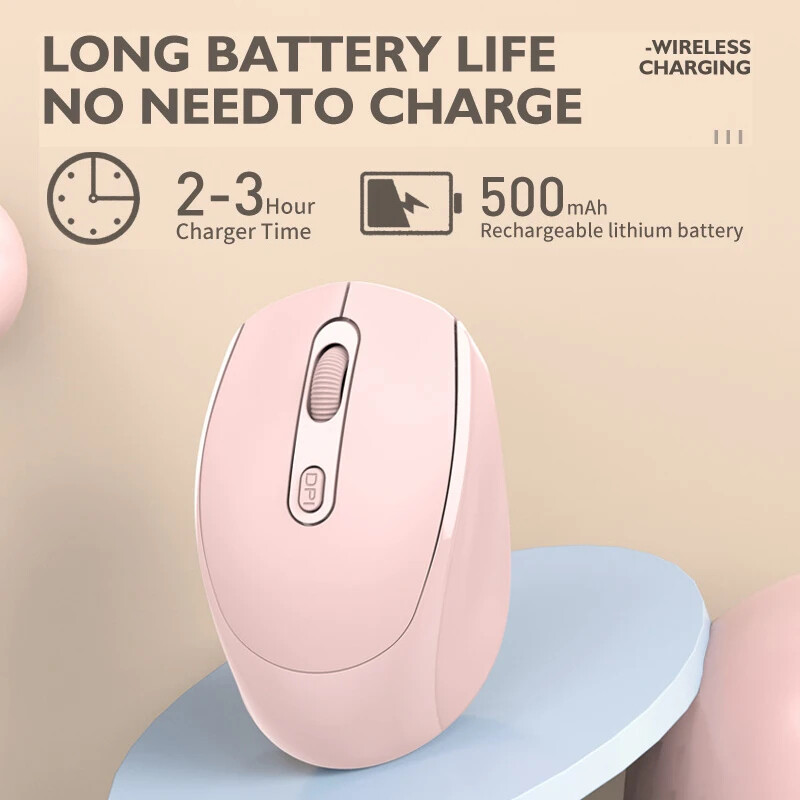 Безжична мишка 2.4G USB безшумна мишка Ергономична оптична компютърна мишка за лаптоп PC игри Офис акумулаторни малки безжични мишки