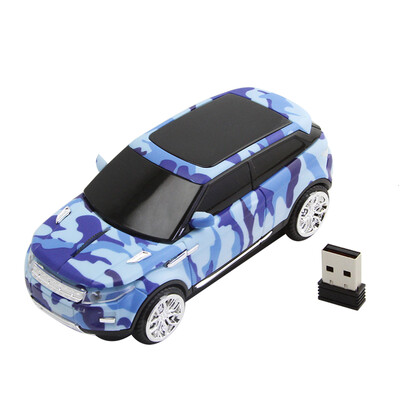 CHYI belaidė mini automobilio formos kompiuterio pelė Ergonomiška USB optinis kompiuteris Mause mielas kamufliažinis SUV automobilio dovanų LED pelės vaikams nešiojamas kompiuteris