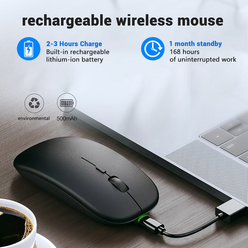 Mouse Bluetooth fără fir reîncărcabil Mouse portabil, silențios, ergonomic, pentru computer iPad, laptop, tabletă, telefon, mouse pentru jocuri de birou