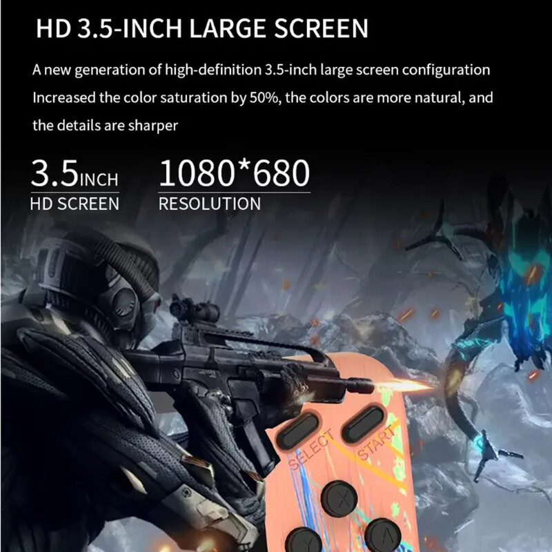 Retro delninė vaizdo žaidimų konsolė 3,5 colio LCD ekranas AV išvestis Klasikinis vaizdo žaidimų grotuvas 800 žaidimų dovana vaikams suaugusiems