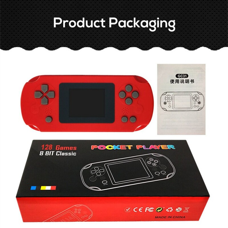 GAMINJA GC31 retro nešiojamas mini delninis vaizdo žaidimų konsolė TFT spalvoto ekrano vaikų žaidimų grotuvas, integruotas 8 bitų žaidimuose