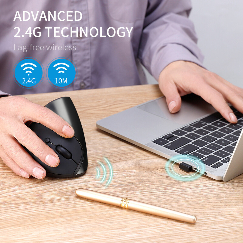 Creative Ergonomics Optoelectronic Silențios Încărcare 2.4G Raton inalambrico Mouse fără fir Mouse vertical pentru computer laptop