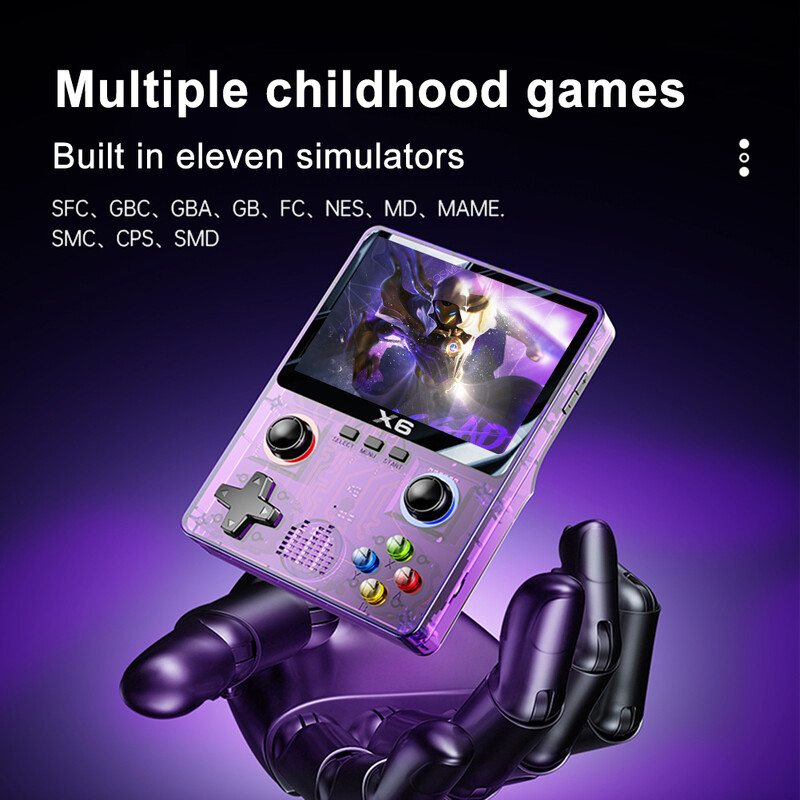 X6 nešiojama vaizdo žaidimų konsolė 2000 mAh 3,5 colio IPS ekranas delninis žaidimų grotuvas 3D vairasvirtės vaizdo žaidimų konsolė suaugusiems vaikams