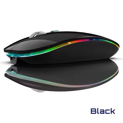 2.4G+Bluetooth belaidė pelė foninis apšvietimas „Jiggler Mouse“ įkraunama tyli, ergonomiška pelė, skirta iPad nešiojamam kompiuteriui