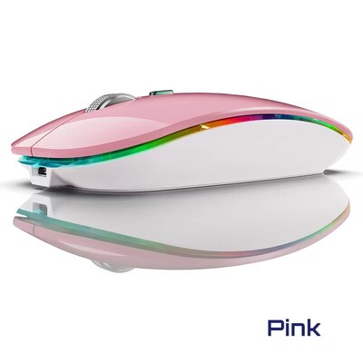 2.4G+Bluetooth belaidė pelė foninis apšvietimas „Jiggler Mouse“ įkraunama tyli, ergonomiška pelė, skirta iPad nešiojamam kompiuteriui