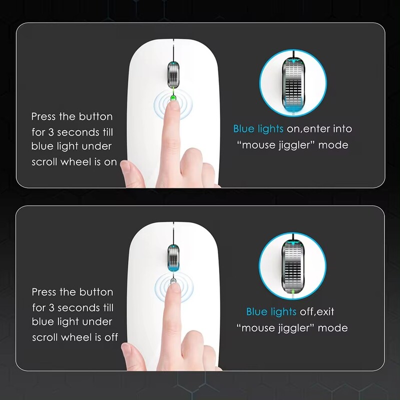 2.4G+Bluetooth Безжична мишка Подсветка Jiggler Mouse Акумулаторни безшумни ергономични мишки за iPad лаптоп компютър
