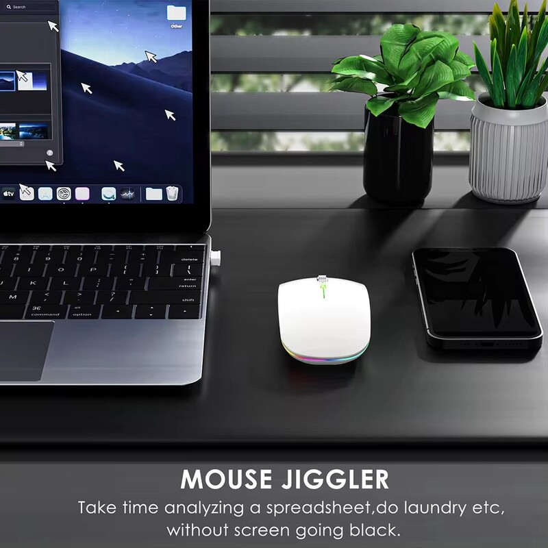 2.4G+Bluetooth Безжична мишка Подсветка Jiggler Mouse Акумулаторни безшумни ергономични мишки за iPad лаптоп компютър