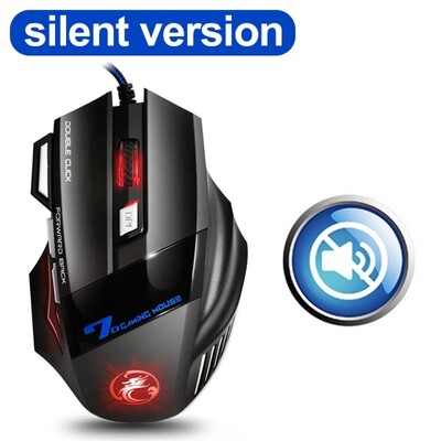 Mouse pentru jocuri cu fir Mouse pentru computer Mouse cu iluminare din spate RGB Mouse ergonomic silențios LED LED 7 butoane Mouse USB Mut pentru PC, laptop, jocuri