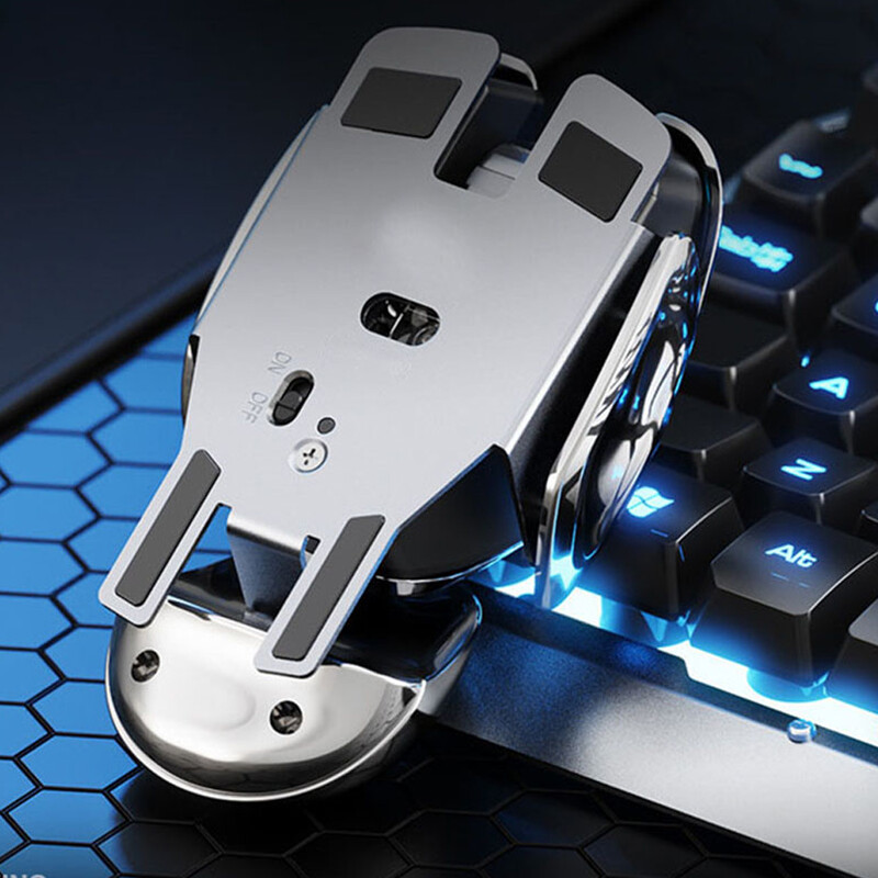 Безшумна безжична мишка USB приемник Настолен компютър Водоустойчиви алуминиеви мишки за игри Компютър Лаптоп Компютър Офис Домашна употреба
