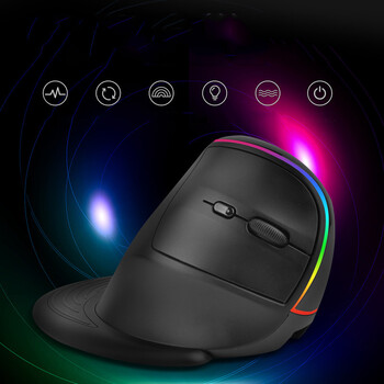 JOMAA Ergonomic RGB Wireless Vertical Mouse 2.4G USB Optical Mouse Rechargeable Mouse 3200 DPI Mouse for Desktop/Laptop/PC