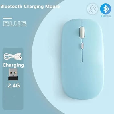Mouse optic pentru jocuri în 3 moduri Mini portabil subțire 2.4G+BT Mouse fără fir reîncărcabil 2.4GHz pentru laptop computer PC Economisire energie
