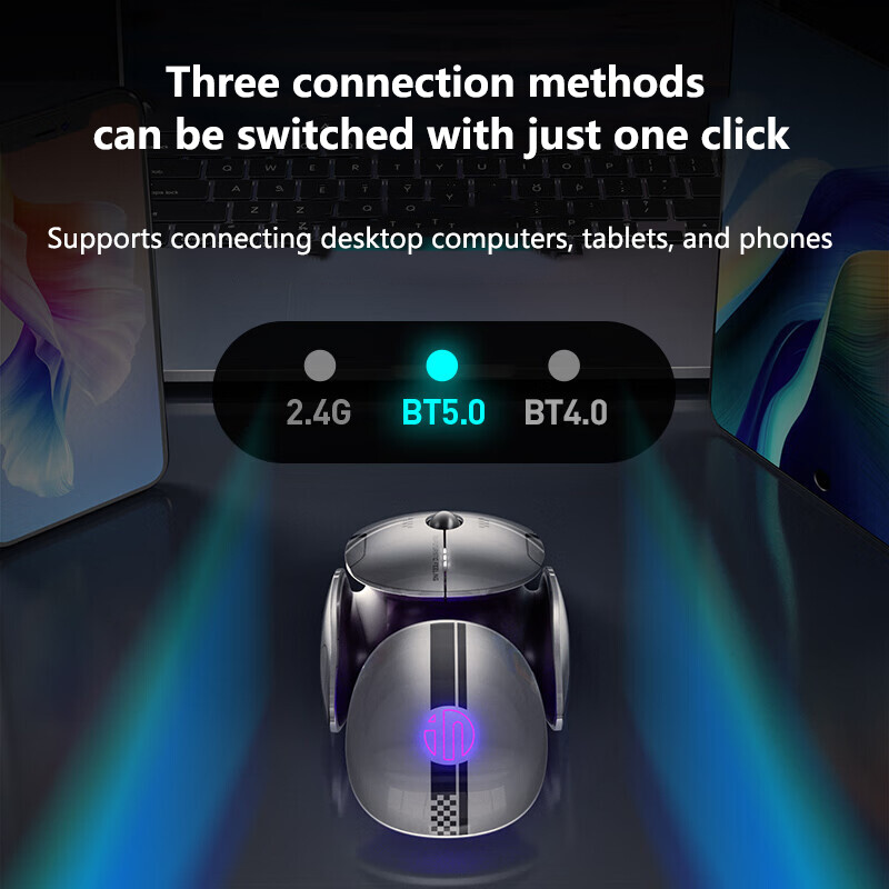 Inphic X2 vaikne Bluetooth-hiir metallist alusega laetav juhtmevaba mänguhiir arvuti sülearvuti kontorimängu jaoks