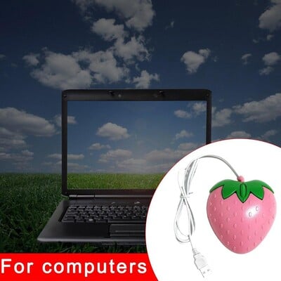 Сладка мини Strawberry кабелна мишка USB оптични мишки за лаптоп компютър геймър момиче Strawberry компютърна мишка гейминг O2t2