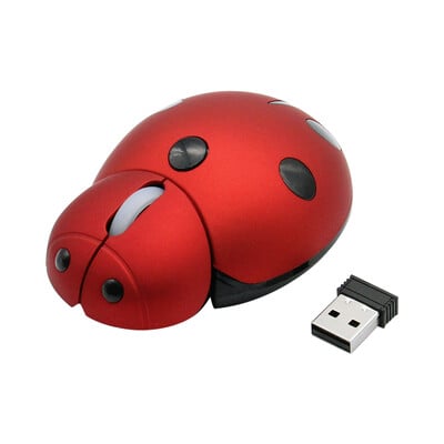 Ασύρματο Mini Animal Mouse Φορητό Δημιουργικό Ladybug Shape Laser Εργονομικό ποντίκι υπολογιστή για επιτραπέζιο φορητό υπολογιστή