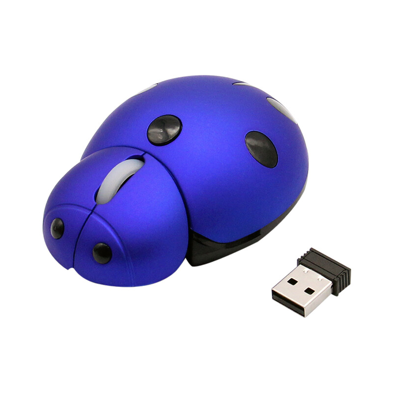 Bežični mini miš za životinje, prijenosni kreativni laserski ergonomski računalni miš u obliku bubamare za stolno računalo, prijenosno računalo