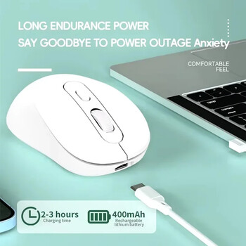 ZLRLMHY Charging Ergonomic Mute Mice Ασύρματο ποντίκι Bluetooth 1600DPI Ρυθμιζόμενο 2.4G Διπλής λειτουργίας για φορητό υπολογιστή Huawei Samsung Office