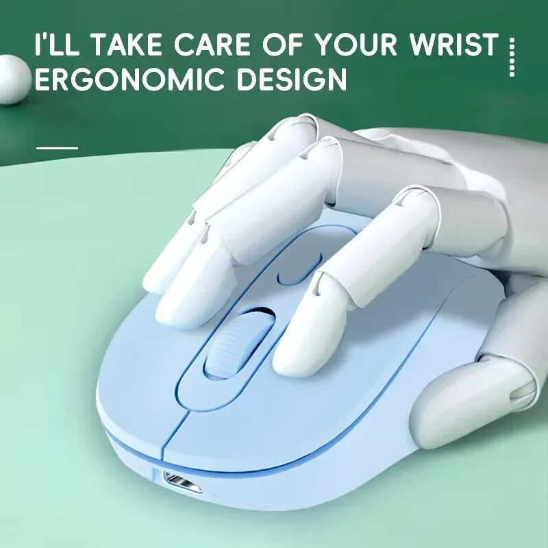 ZLRLMHY įkrovimas Ergonomiškos nutildymo pelės Belaidė Bluetooth pelė 1600DPI reguliuojama 2.4G dviejų režimų, skirta Huawei Samsung Office nešiojamajam kompiuteriui