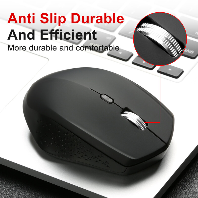 Bežični miš 2.4 Ghz s USB prijemnikom za prijenosno računalo Mac PC Ergonomski računalni miš 6 tipki 1600 DPI Miševi Uredske igre Izdržljivost