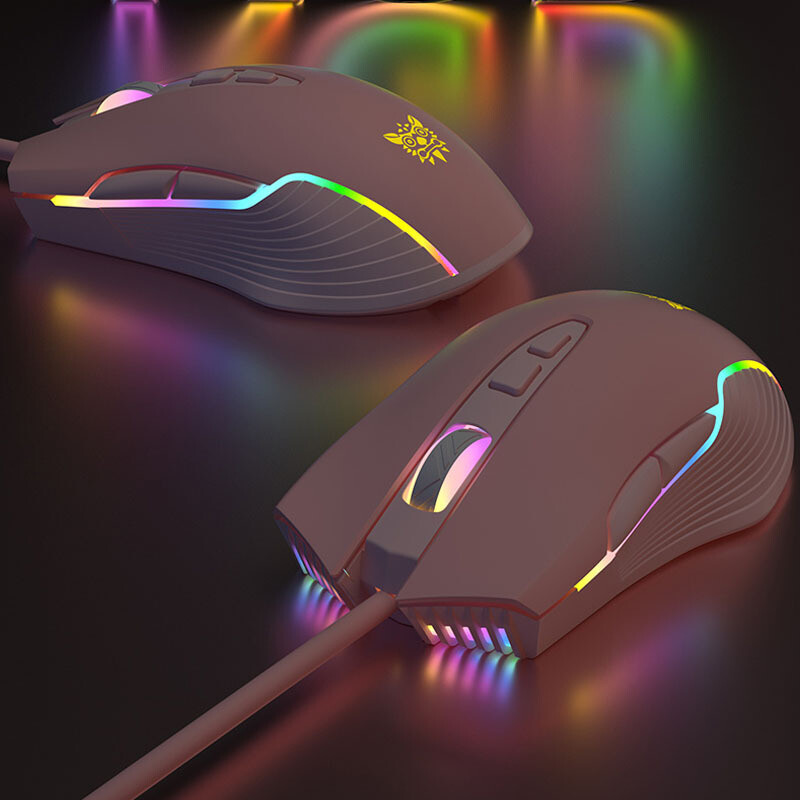 Ergonomski žičani miš za igranje 6400 DPI Miševi s optičkim pozadinskim osvjetljenjem RGB miš za igrače s pozadinskim osvjetljenjem za djevojčice za prijenosno računalo, stolno računalo