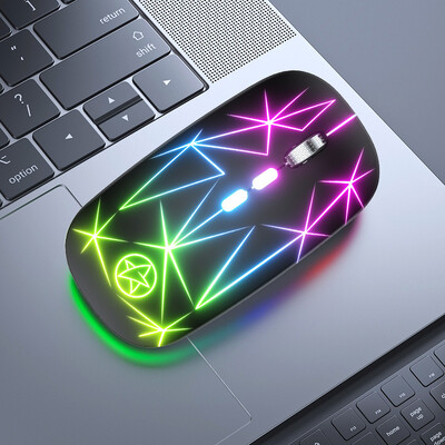 Bežični miš RGB punjivi miš Bežični računalni tihi Mause LED pozadinsko osvjetljenje Ergonomski miš za igranje za iPad/Mac/Laptop/PC