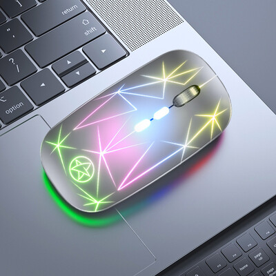 Bežični miš RGB punjivi miš Bežični računalni tihi Mause LED pozadinsko osvjetljenje Ergonomski miš za igranje za iPad/Mac/Laptop/PC