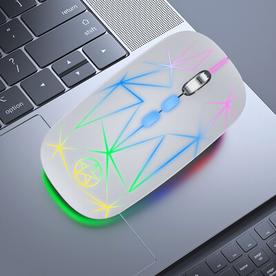 Bežični miš RGB punjivi miš Bežični računalni tihi Mause LED pozadinsko osvjetljenje Ergonomski miš za igranje za iPad/Mac/Laptop/PC