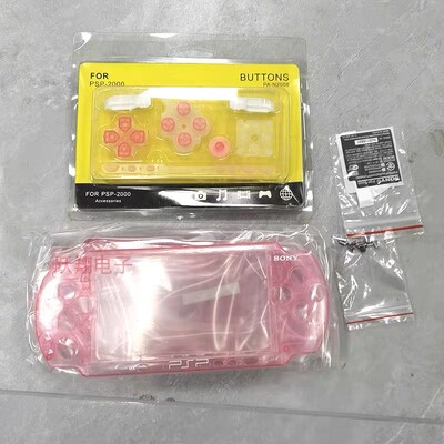Kristāla krāsas priekš PSP2000 PSP 2000 2006 spēļu konsoles apvalka nomaiņas pilna korpusa vāka futrālis ar pogu komplektu
