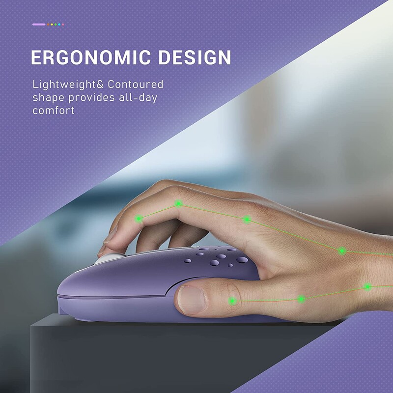 Kompaktni 2.4G/BT3.0/5.0 Bluetooth bežični miš 2400 DPI, podesivo tiho LED svjetlo koje teče, otporno na znoj, za prijenosno računalo