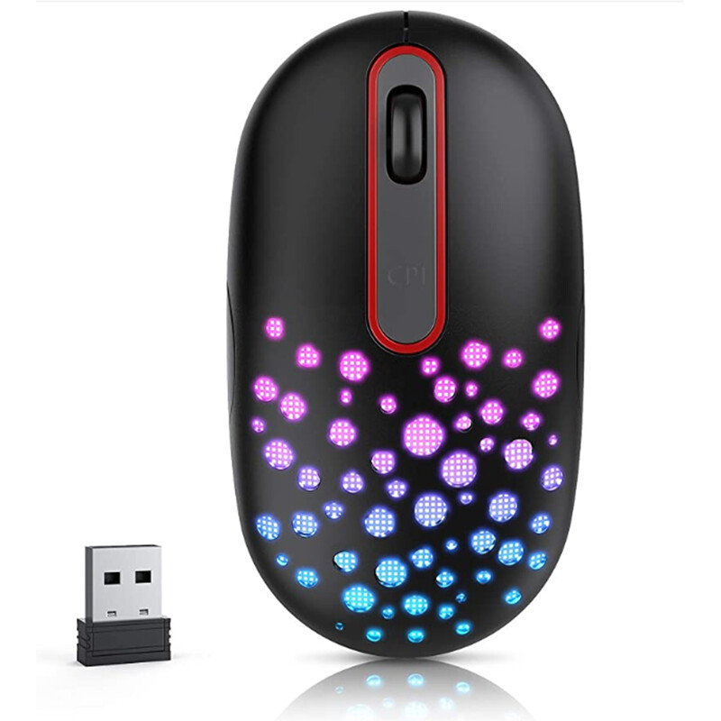 Kompaktni 2.4G/BT3.0/5.0 Bluetooth bežični miš 2400 DPI, podesivo tiho LED svjetlo koje teče, otporno na znoj, za prijenosno računalo