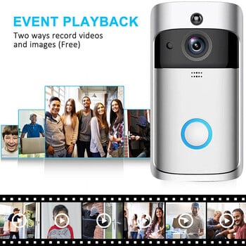 V5 Video Doorbell Smart WiFi WiFi Security Door Bell Visual 720P HD Remote Home monitor Night Vision Θυροτηλέφωνο ενδοεπικοινωνίας