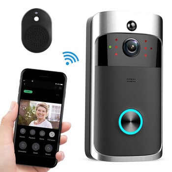 V5 Video Doorbell Smart WiFi WiFi Security Door Bell Visual 720P HD Remote Home monitor Night Vision Θυροτηλέφωνο ενδοεπικοινωνίας