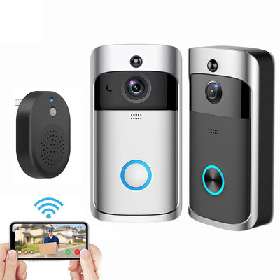 V5 Video Doorbell Интелигентен безжичен WiFi охранителен звънец Visual 720P HD Дистанционен домашен монитор Нощно виждане Домофон Домофон