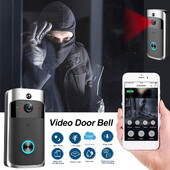 V5 Wifi belaidis išmanusis durų skambutis Night Vision 720P balso ir vaizdo domofonas durų skambutis PIR judesio aptikimo saugos durų telefono kamera